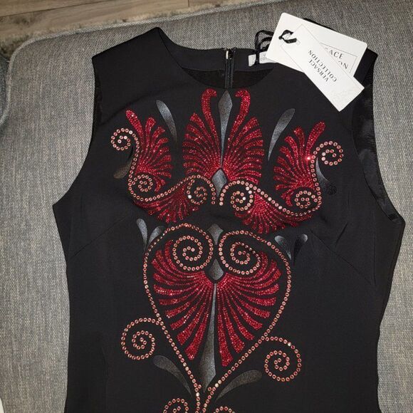 Versace Collection Women's Black & Red Barocco Sleeveless Midi Dress SZ … - Picture 3 of 11